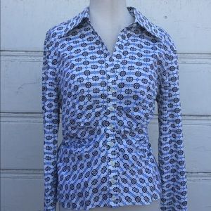 Tailored Finley Patterned Button Down Shirt Sz Lg